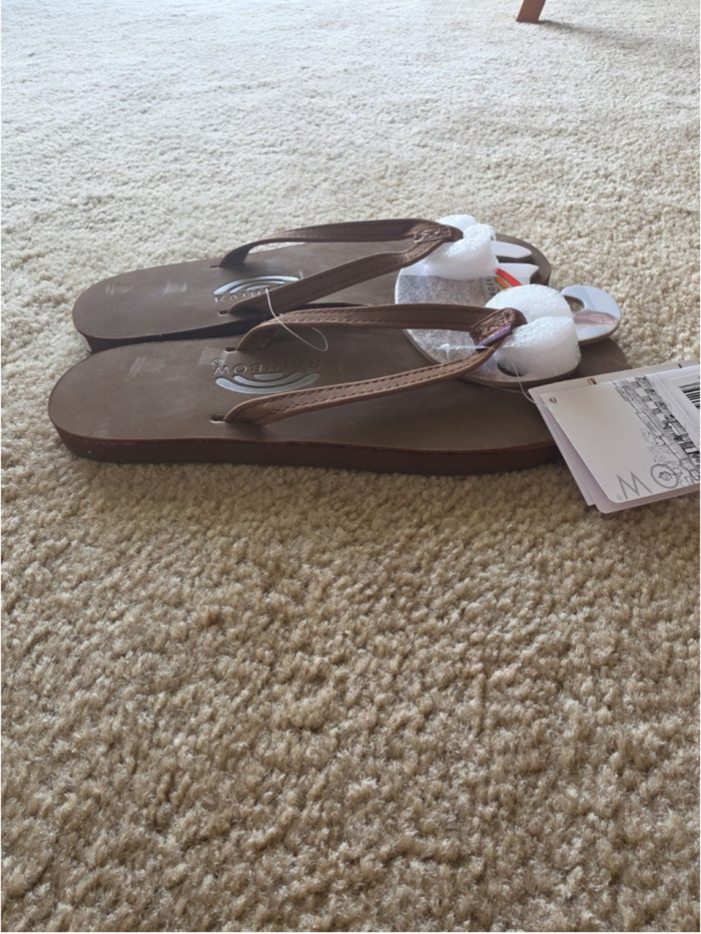 Rainbow Leather Single Layer Narrow Strap Sandal Women's Expresso- 7.5-8.5 - Picture 5 of 5